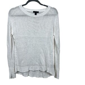 J. Crew White Linen Knit Sweater XS